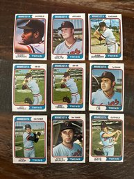 Lot Of 9 1974 Minnesota Twins Baseball Cards