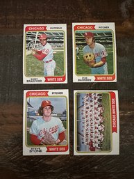 Lot Of 4 1974 Topps Chicago White Sox Baseball Cards
