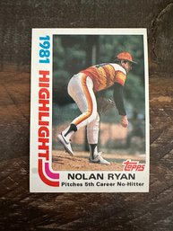 1982 Topps Nolan Ryan 1981 Highlight Baseball Card #5