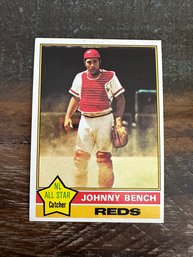 1976 Topps NL All Star Johnny Bench Reds Baseball Card #300