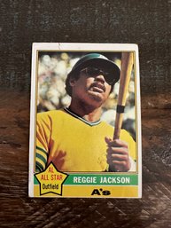 1976 Topps AL All Star Reggie Jackson A's Baseball Card #500