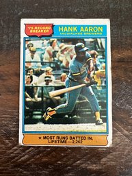 1976 Topps 1975 Record Breaker Hank Aaron Baseball Card #1