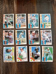 Lot Of 12 1984 Topps Orioles Baseball Cards