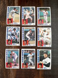 Lot Of 9 1984 Topps Red Sox Baseball Cards