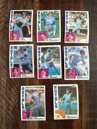 Lot Of 8 1984 Topps Royals Baseball Cards