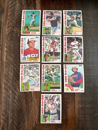 Lot Of 10 1984 Topps White Sox Baseball Cards