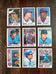 Lot Of 9 1982 Topps Cubs Baseball Cards