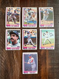 Lot Of 7 1982 Topps Dodgers Baseball Cards