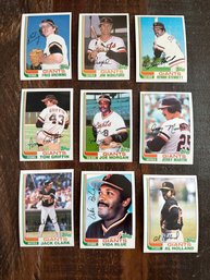 Lot Of 9 1982 Topps Giants Baseball Cards