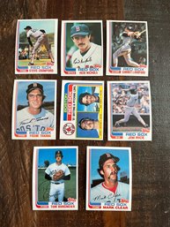 Lot Of 8 1982 Topps Red Sox Baseball Cards