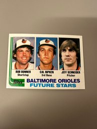 1982 Topps Orioles Future Stars Baseball Card Bonner, Ripken, Schneider #21