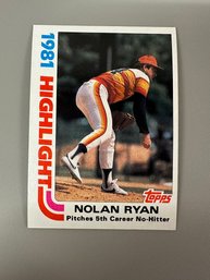 1982 Topps 1981 Highlight Nolan Ryan Baseball Card #5