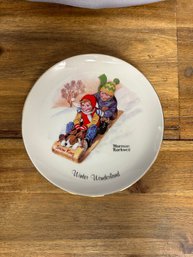 Vintage Norman Rockwell Collectible Plate Four Seasons 'winter Wonderland'