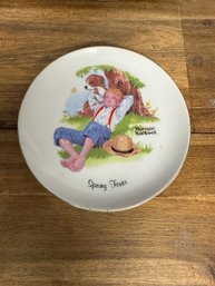 Vintage Norman Rockwell Collectible Plate Four Seasons 'spring Fever'