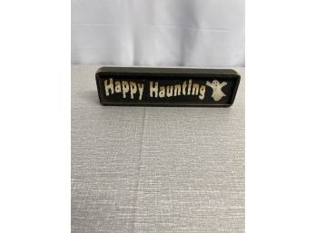 Small Happy Haunting Wood Sign