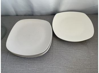 Lot Of 4 Square White Plates