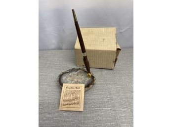Vintage Brazilian Agate Paper Weight / Pen Holder