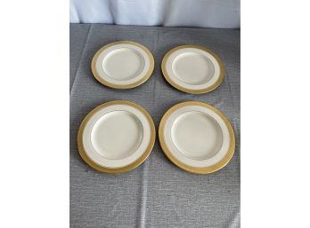 Set Of 4 Pickard Athenian Gold Encrusted 8' Plates