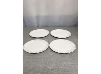 Vintage Set Of 4 Arcopal France Oval Plates