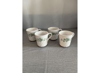 Set Of 4 Vintage Corning Ware Mugs