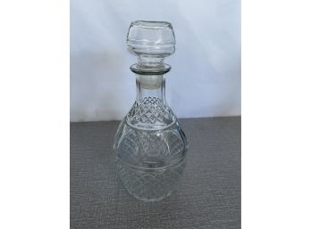 Vintage 70s Crown Royal Cut Glass Decanter With Etched Grapes