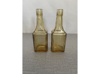 Pair Of Vintage Small Bitters Bottles