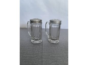 Vintage Clear Glass Salt And Peppers