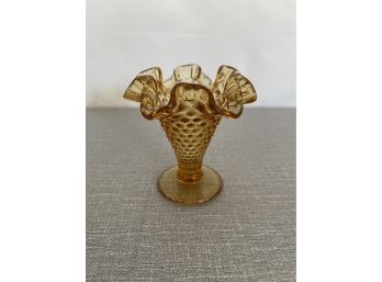Vintage Fenton Hobnail Ruffled Vase - Small