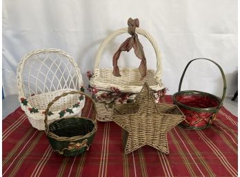 Lot Of 5 Christmas Baskets