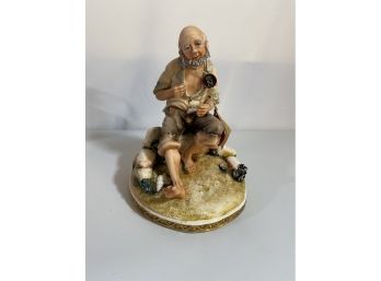 Vintage Capodimonte Figurine With Old Man