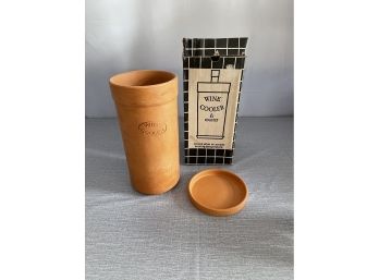 Vintage Terracotta Wine Cooler And Coaster In Box