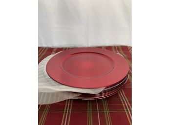 Set Of 11 New Red Charger Plates