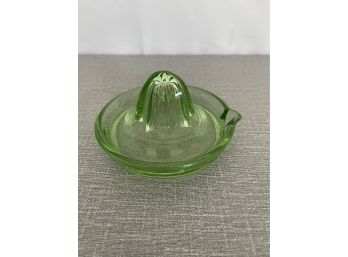 Vintage Federal Glass Green Vaseline Glass Juicer