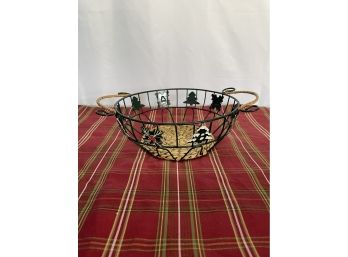 Hand Painted Christmas Basket