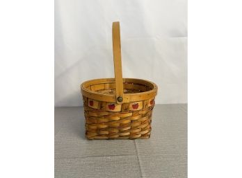 Handled Basket With Apple Decoration