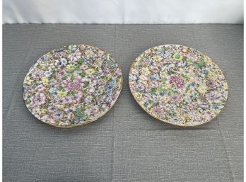 Lot Of 2 Vintage Hand Painted Japanese Decorative Plates