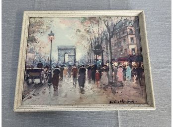 Framed Lithograph Poster Of A French Scene