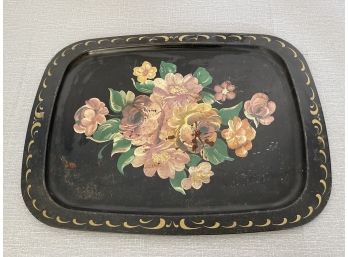 Vintage Floral Toleware Tray