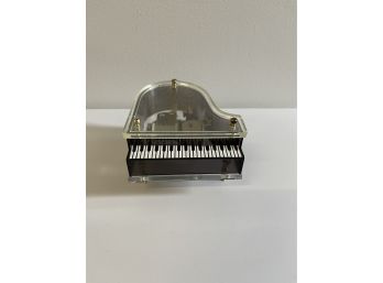Vintage Schmid Sankyo Plastic Grand Piano Music Box In Working Condition