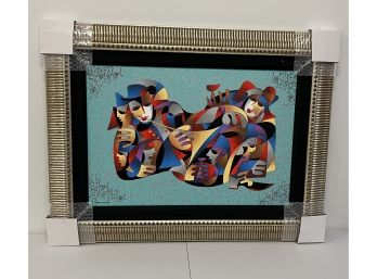 Signed Anatole Krasnyansky Abstract Musical Serigraph Gallery Framed