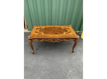 Antique Wood Inlay Coffee Table