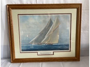 Vintage Sailing Print 'Yachts Of The America's Cup'