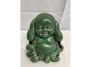Small Green Ceramic Buddha Fragrance/sachet Holder