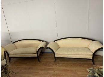 Beautiful Pair Of Vintage TRS Furniture Inc. Cream Sofas