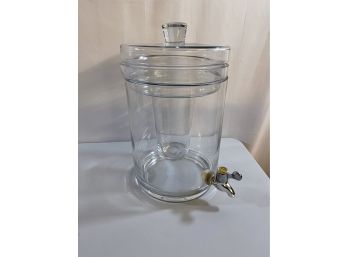 Large Glass Cold Beverage Dispenser With Insert For Ice