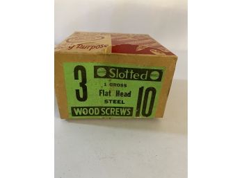 Continental Screw Company 3' Slotted 1 Gross Flat Head Steel Wood Screws (10)