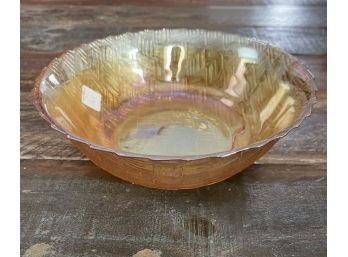 Vintage Indiana Carnival Glass Basket Weave Bowl