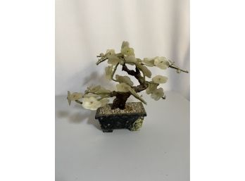 Vintage Chinese Hardstone Floral Bonsai Tree