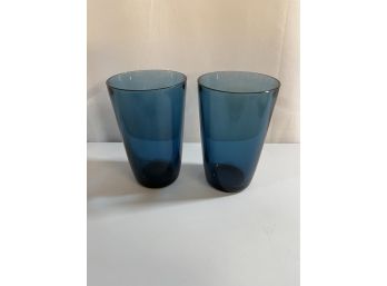 Vintage Cobalt Blue Vereco French Glasses