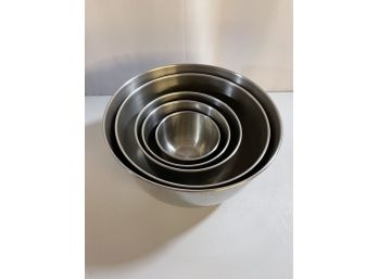 Set Of 5 Vintage Inter Pur Stainless Steel Mixing Bowls